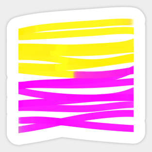 yellow blue pink abstract art Sticker